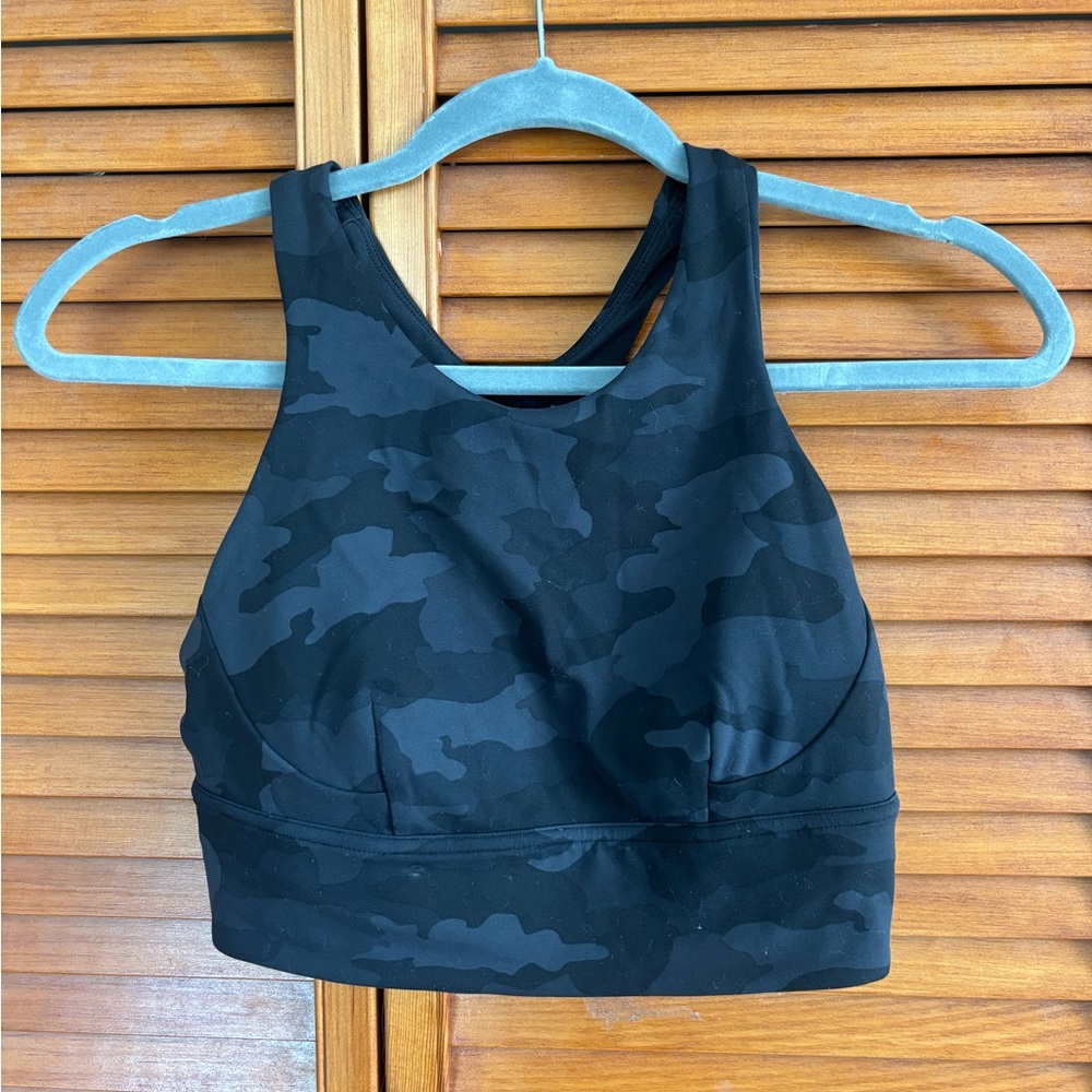 Lululemon Black Camouflage Sports Bra